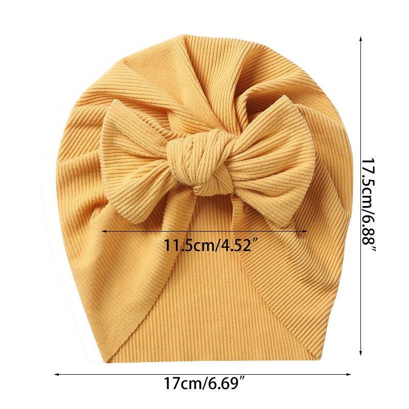 Mũ Turban Mềm Mại Thoáng Khí Có Nơ Thắt Cho Bé 0-24 Tháng Tuổi