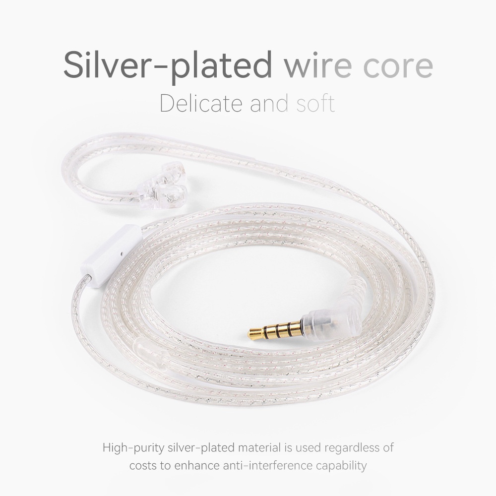 Dây Cáp Tai Nghe Mạ Bạc QKZ A2 2 Pin 0.75MM Cho KZ ZEX ZSN ZS10 Pro X