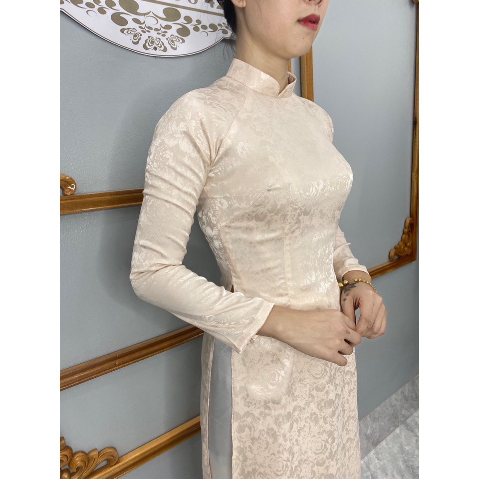 Áo dài gấm hoa truyền thống_Duy Chinh_ADGT0002_Tông Màu Hông