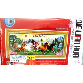 Tranh thêu MÃ ĐÁO THÀNH CÔNG 142X58CM chưa thêu 222982