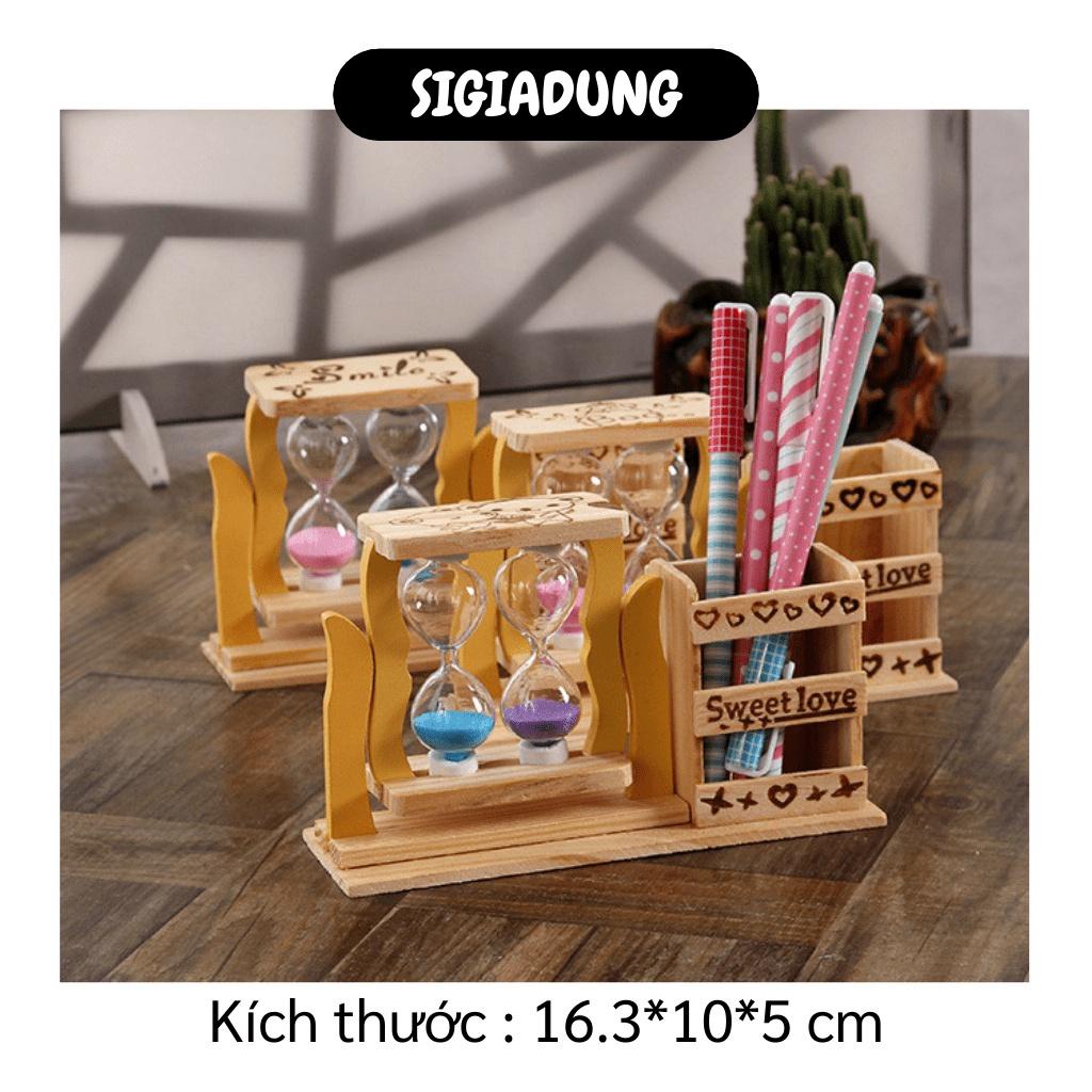 [SGD] Đồng Hồ Cát - Hộp Đựng Bút Kiêm Đồng Hồ Cát 2 Lọ Trang Trí Bàn Học Đáng Yêu 5740