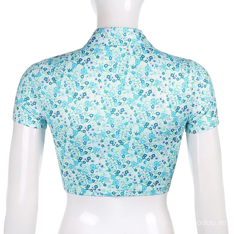 Áo sơ mi in hoa dáng ôm thời trang mùa hè dành cho nữ