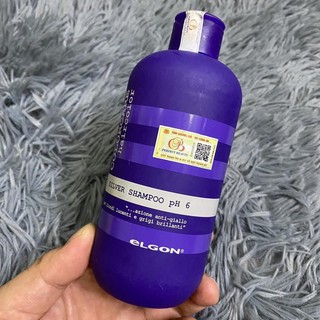 Dầu gội tím khử vàng Elgon Silver shampoo tóc tẩy trắng, xám bạch kim highlight 300ML