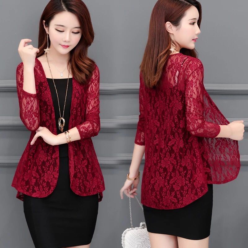 Áo Khoác Cardigan Phối Ren Cao Cấp Thời Trang Theo Phong Cách Hàn Quốc | BigBuy360 - bigbuy360.vn