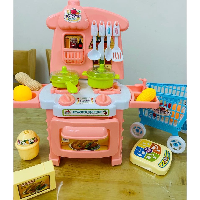 Đồ Chơi Nhà Bếp Cho Bé Kèm Xe Đẩy SIêu Thị