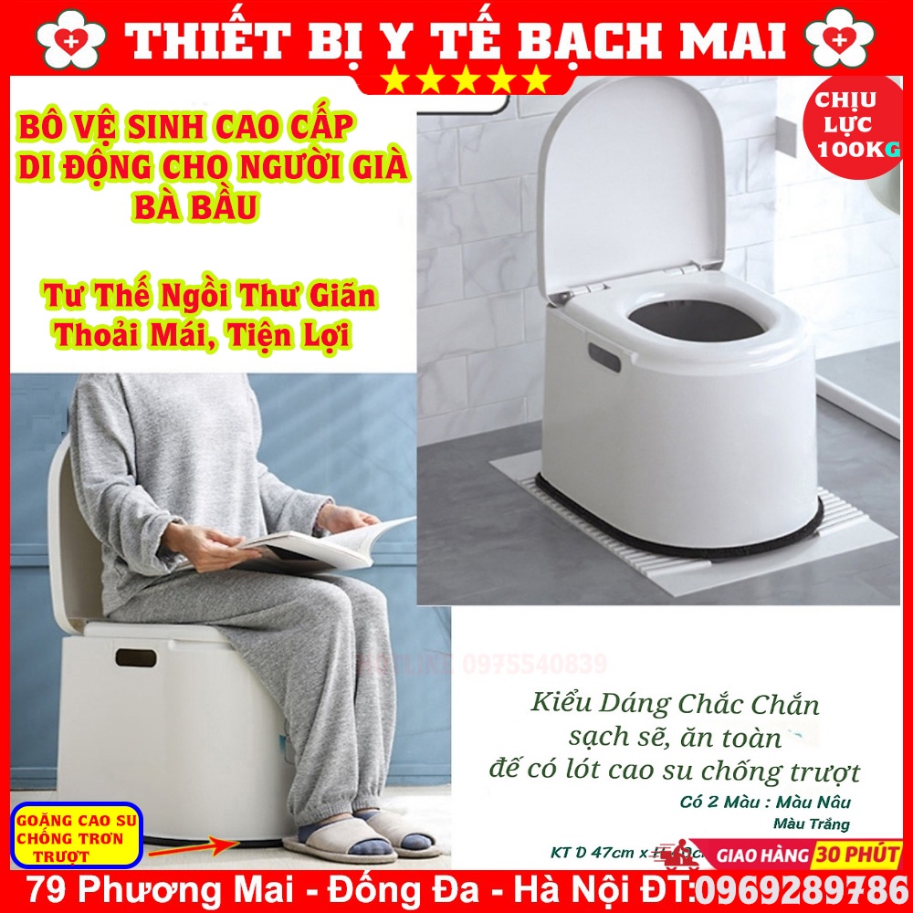 Bô Nhựa Vệ Sinh - Bệ Toilet Di Động Bằng Nhựa Trắng Cao Cấp