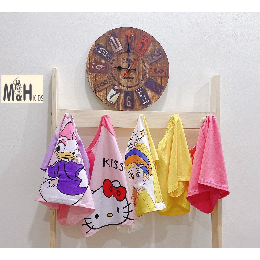 Bộ đồ bé gái cộc tay mùa hè size đại hàng cao cấp -Bộ đồ cho bé gái in hình 3D được các bé yêu thích từ 20kg đến 35kg