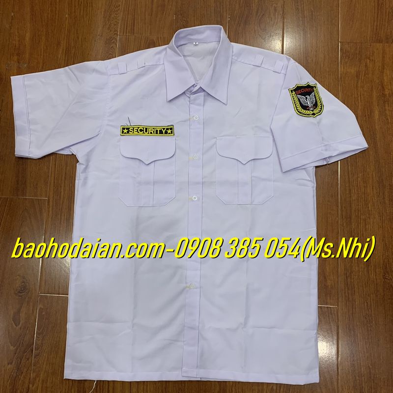 Áo bảo vệ màu trắng chất liệu vải FORD tốt thấm hút mồ hôi, vải đẹp- Hình thật