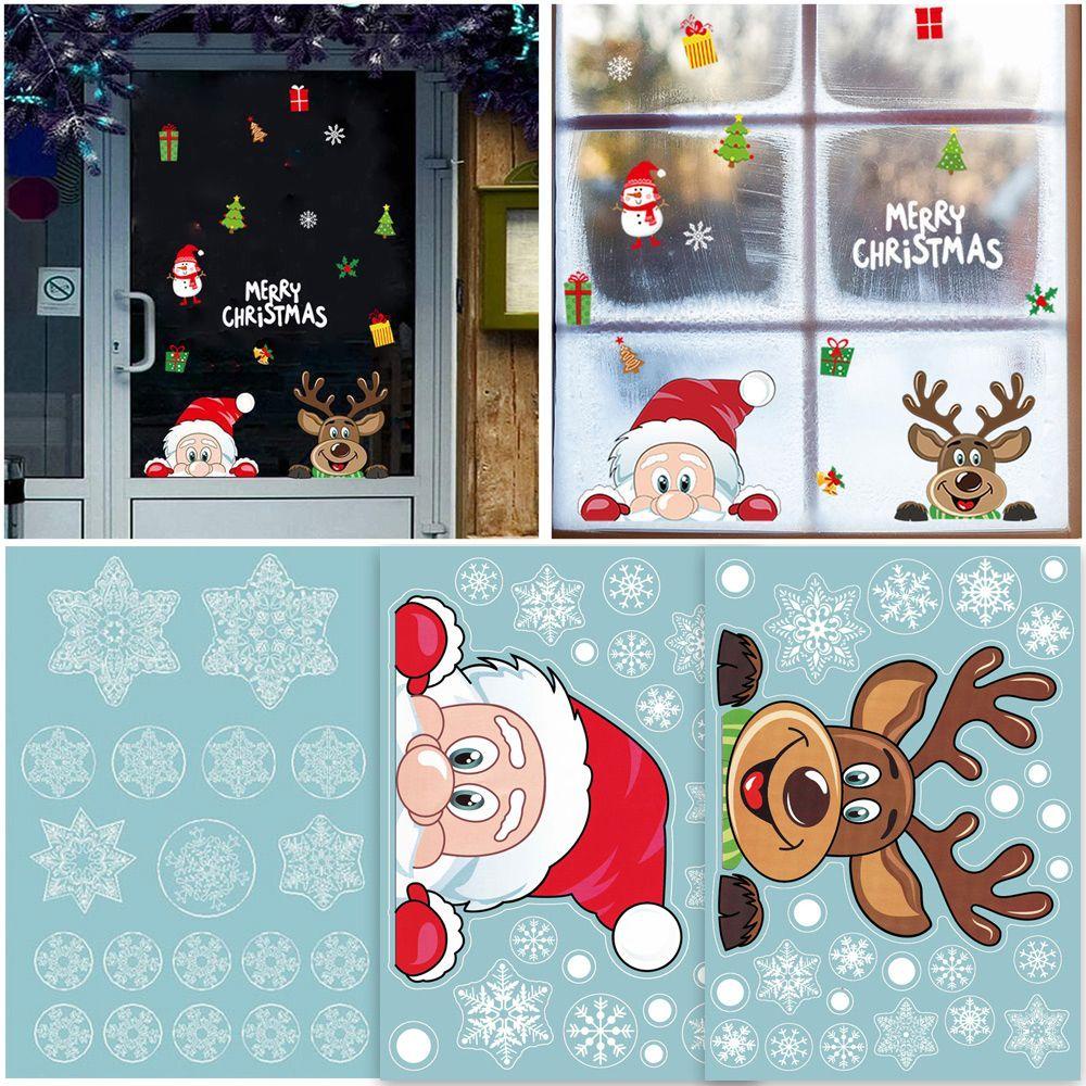Miếng Dán Cửa Sổ Hai Mặt In Họa Tiết Giáng Sinh Trang Trí Nhà Cửa DIY