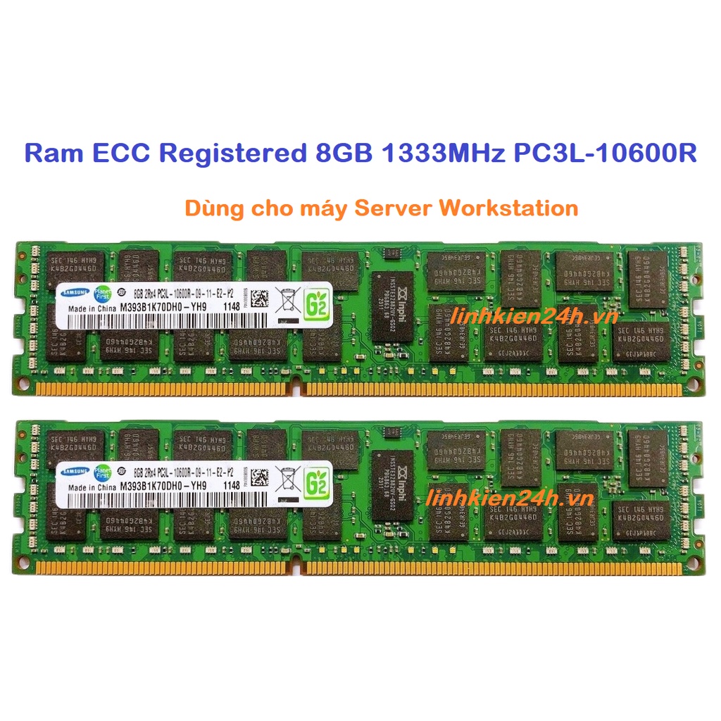 Ram ECC Samsung 8GB DDR3 1333MHz PC3L-10600R 1.35V Registered Dùng cho Server Workstation