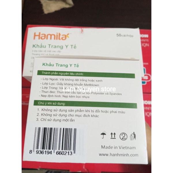 Khẩu trang hamita than hoat tính