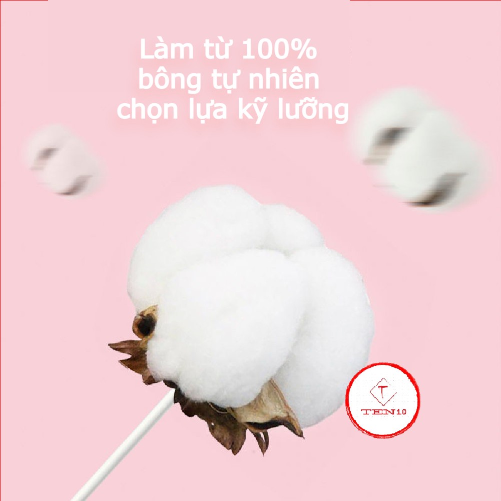 Tăm bông ngoáy tai lấy ráy tai, trang điểm hai đầu bông cao cấp mềm mịn kháng khuẩn bảo vệ tai dùng một lần 200 que