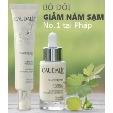Combo Caudalie Vinoperfect Serum và Kem dưỡng giảm nám sạm tàn nhang dưỡng da trắng sáng mịn màng căng bóng