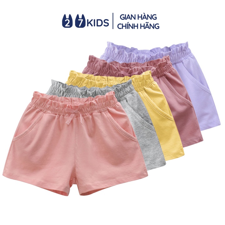 Quần short bé gái 27Kids 27Home quần đùi mềm nữ mềm mỏng mát cho trẻ từ 2