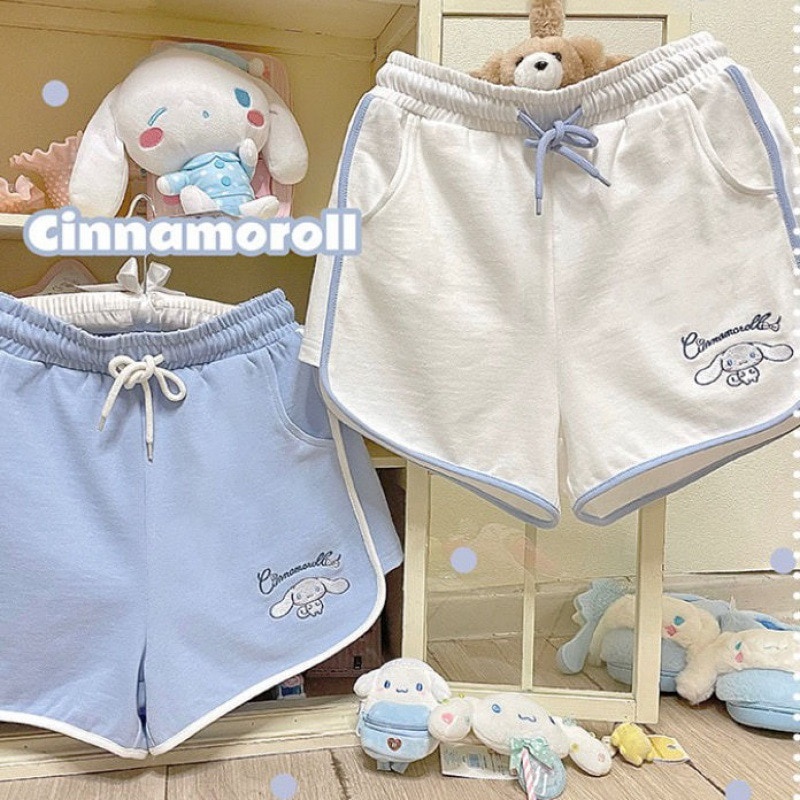 Quần Short Thể Thao Ống Rộng Mềm Mại Thấm Hút Mồ Hôi In Hình Chú Chó Cinnamon Đáng Yêu Cho Nữ