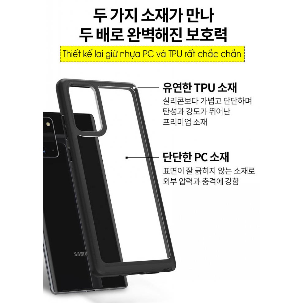 Ốp lưng Note 20 Ultra / Note 20 Spigen Ultra Hybrid trong suốt - Hàng Chính Hãng.