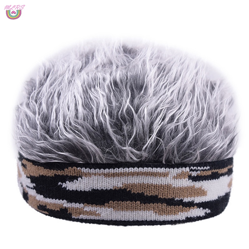 Mũ beanie kèm tóc giả ngắn thoáng khí mềm mại cho nam