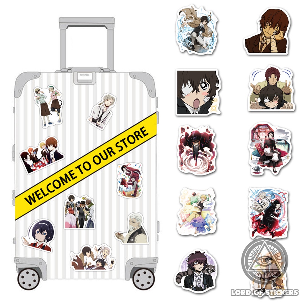 Set 100 Hình Dán Bungo Stray Dogs Sticker Anime Manga Chống Thấm Nước Trang Trí Mũ Nón Bảo Hiểm, Laptop, Điện Thoại, Sổ