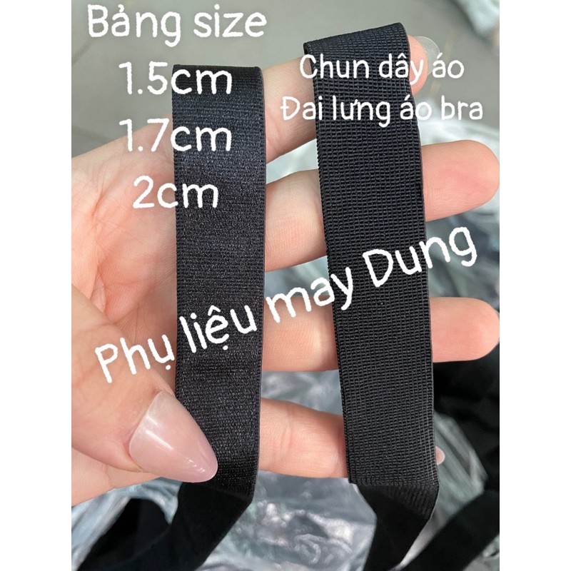 chun dây áo đai áo bra bảng 1cm ->2cm màu đen