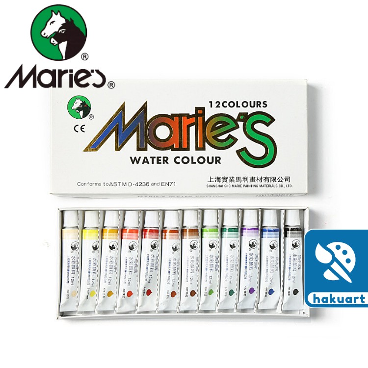 Bộ Màu Nước MARIE'S 12/18/24/36 Màu Dạng Tuýp (12ml) - Họa Cụ Hakuart