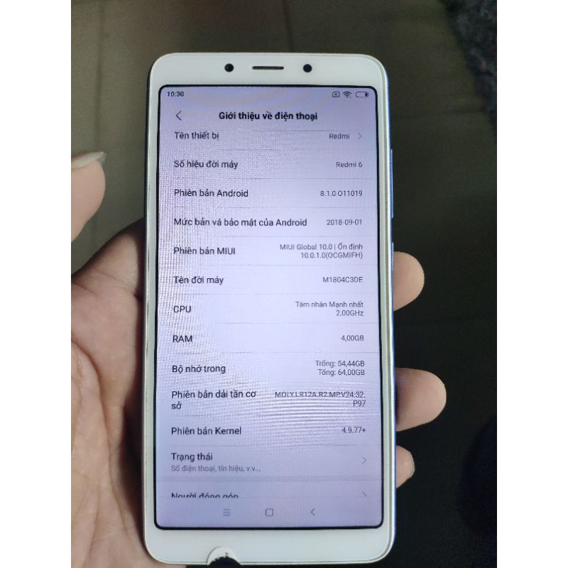 Điện thoại cũ Redmi 6 Ram4-64gb