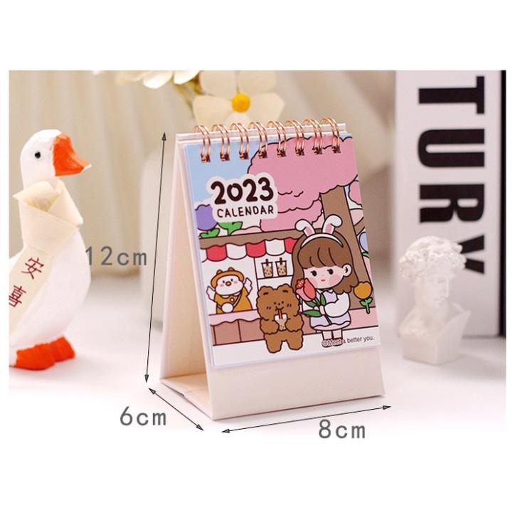 Lịch để bàn năm 2023 hình cô gái dễ thương