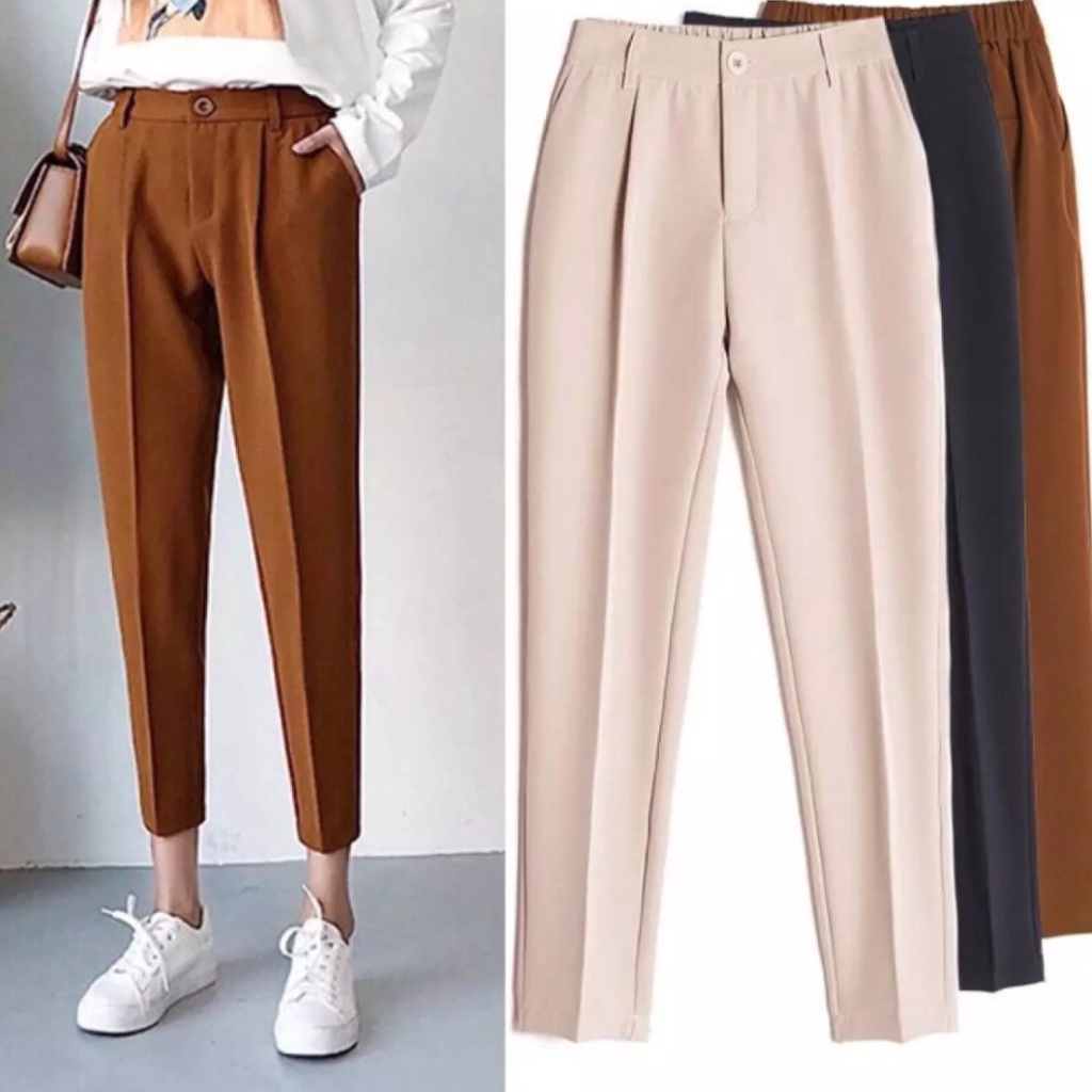 Quần âu nữ chất tuyết mưa cạp cao lưng chun quần baggy nữ cạp trước chun sau có nhiều màu