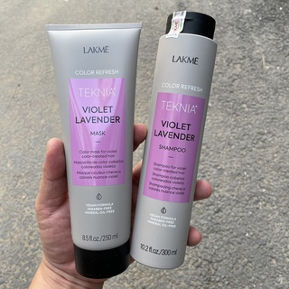 Combo dầu gội và kem ủ cho tóc nhuộm tím Fanola Lakme Lavender Violet 300ml/250ml