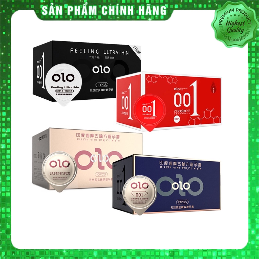 Bao Cao Su Siêu Mỏng Gân gai Kéo dài thời gian Nhiều gel bôi trơn OLO 001