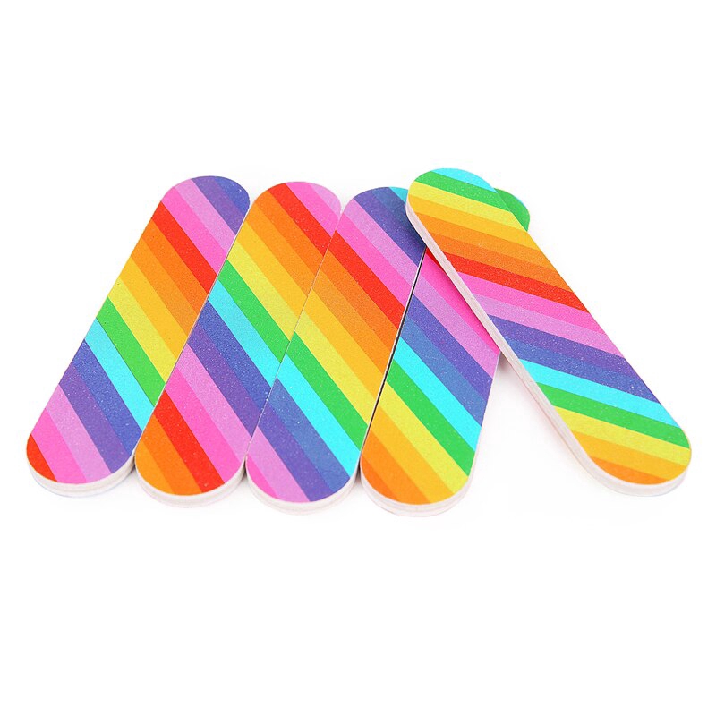 Bộ 5 Thanh Dũa Móng Tay 2 Mặt Màu Cầu Vồng Sặc Sỡ Chất Lượng Cao