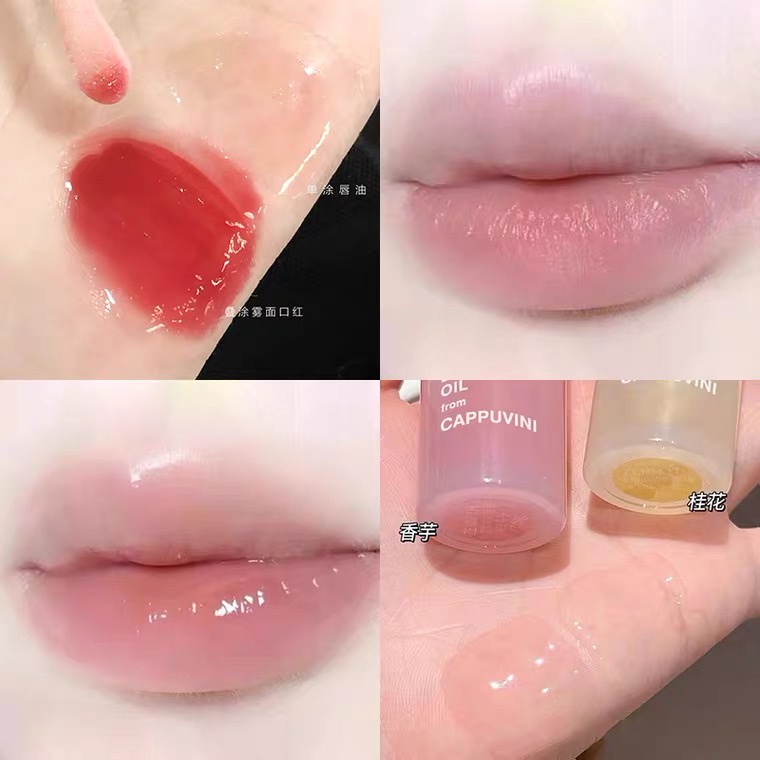 Son bóng dưỡng Cappuvini có màu dưỡng ẩm không khô môi giá rẻ học sinh nội địa trung