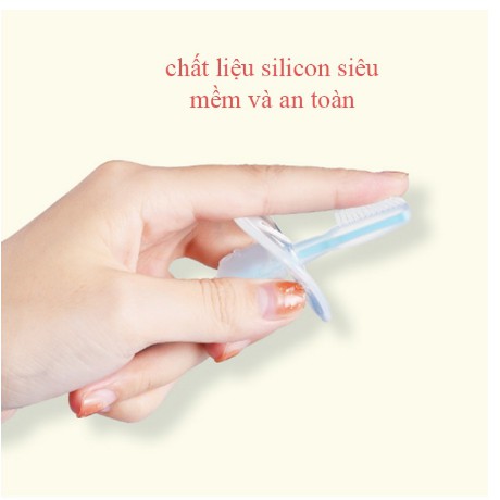 Bàn chải tập đánh răng silicon siêu mềm an toàn cho bé