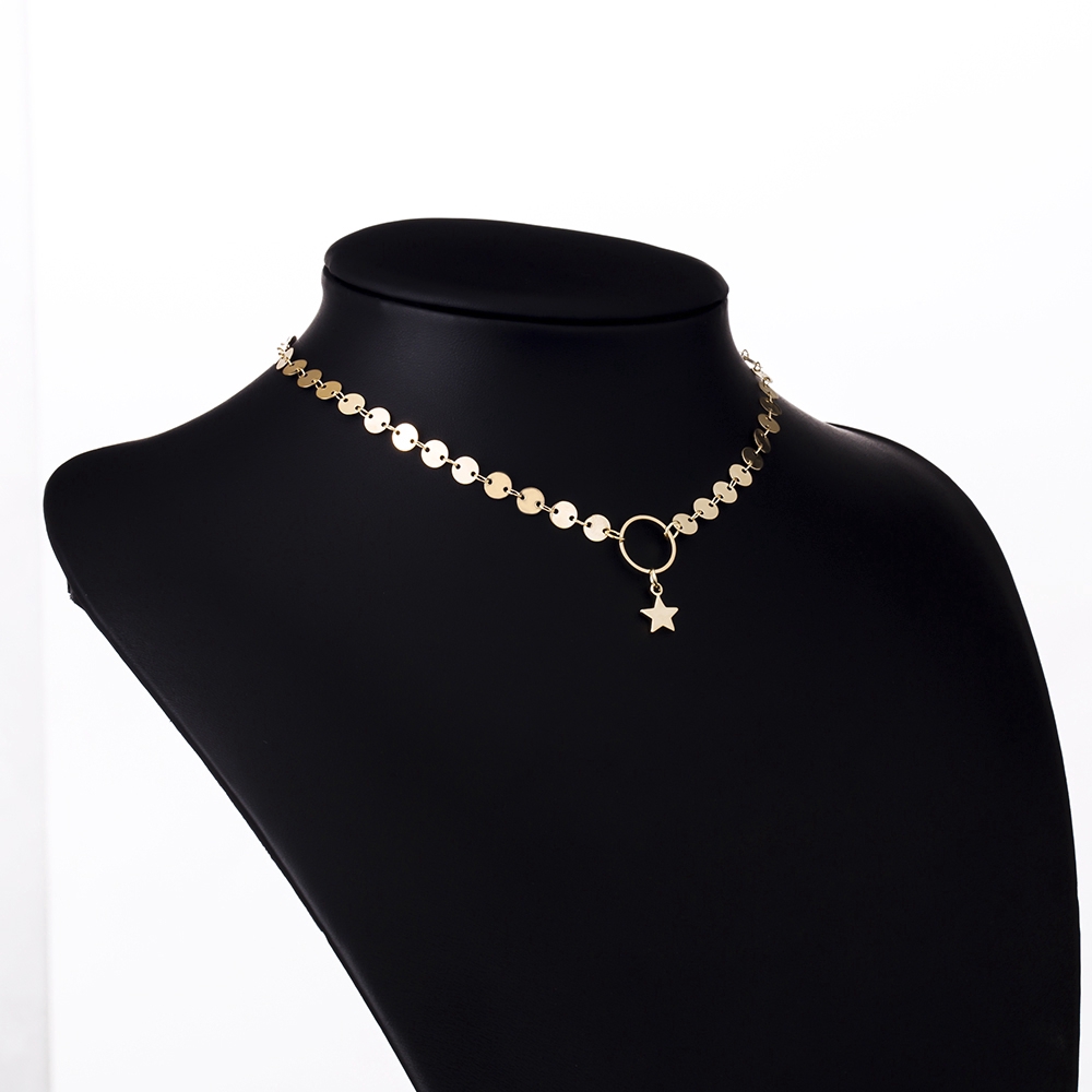 Vòng cổ choker mặt hình ngôi sao mạ vàng thời trang cho nữ