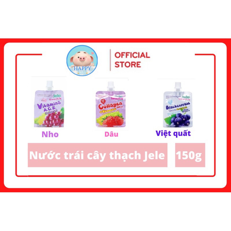 Nước thạch trái cây Jele Thái Lan [Nho, Dâu và Việt Quất] gói 150g