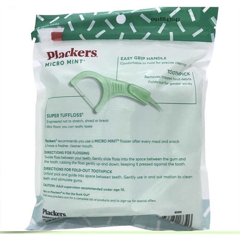 Tăm Chỉ Nha Khoa Plackers Micro Mint Dental Flossers 150 cây