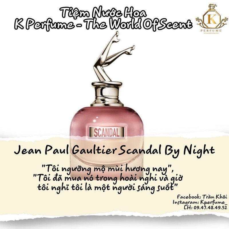 [𝐊-𝐏𝐞𝐫𝐟𝐮𝐦𝐞] Nước Hoa Nữ Jean Paul Gaultier Scandal By Night - Mẫu Chiết Dùng Thử 5ml 10ml 20ml