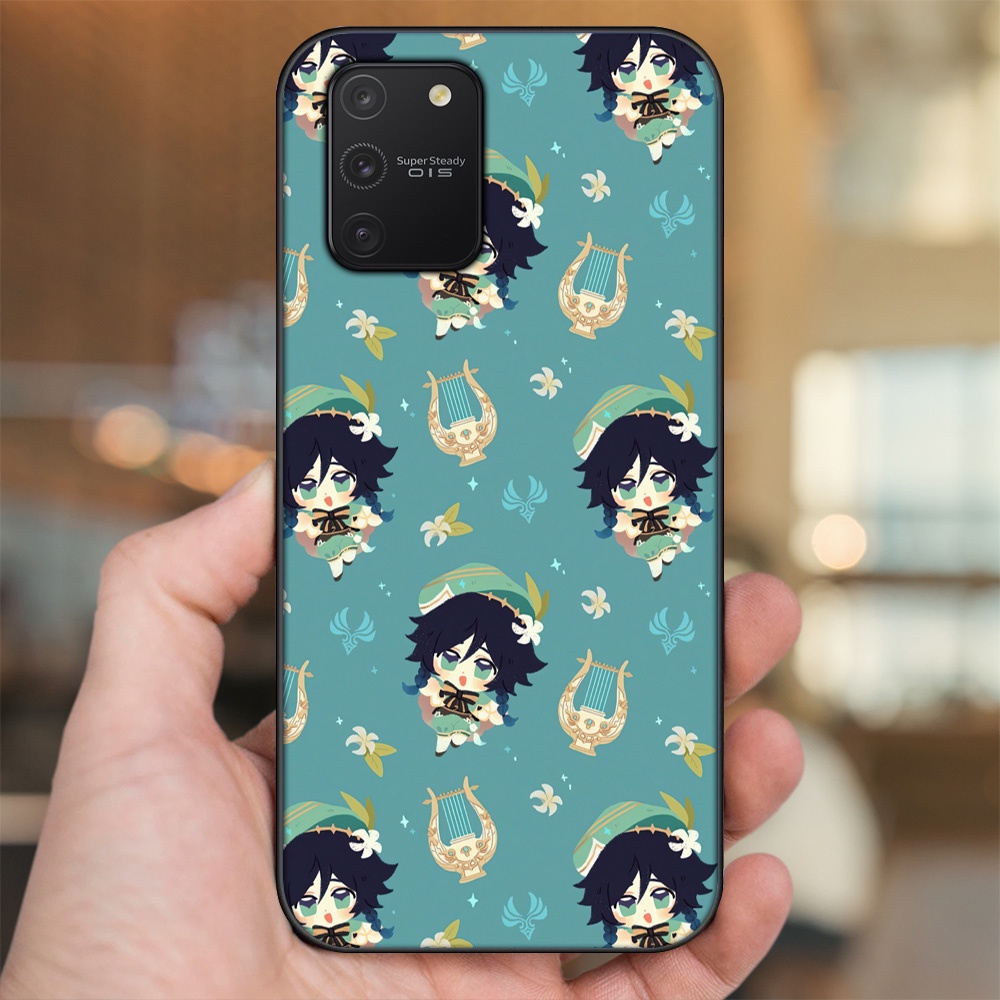 Ốp lưng Samsung S10 Lite viền đen in hình Venti Genshin Impact