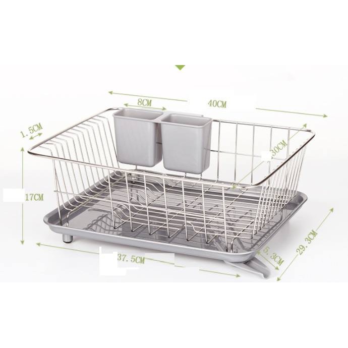 Rổ úp chén bát inox có khay hứng nước