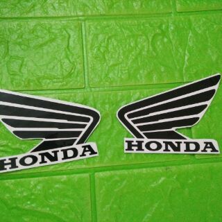 Bộ tem dán cánh chim honda màu đen 10cm