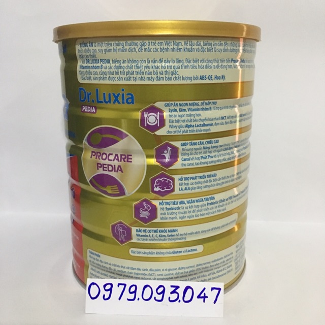 Sữa bột Dr. Luxia pedia dành cho bé biếng ăn - lon 900g ( date:02/ 2023 )