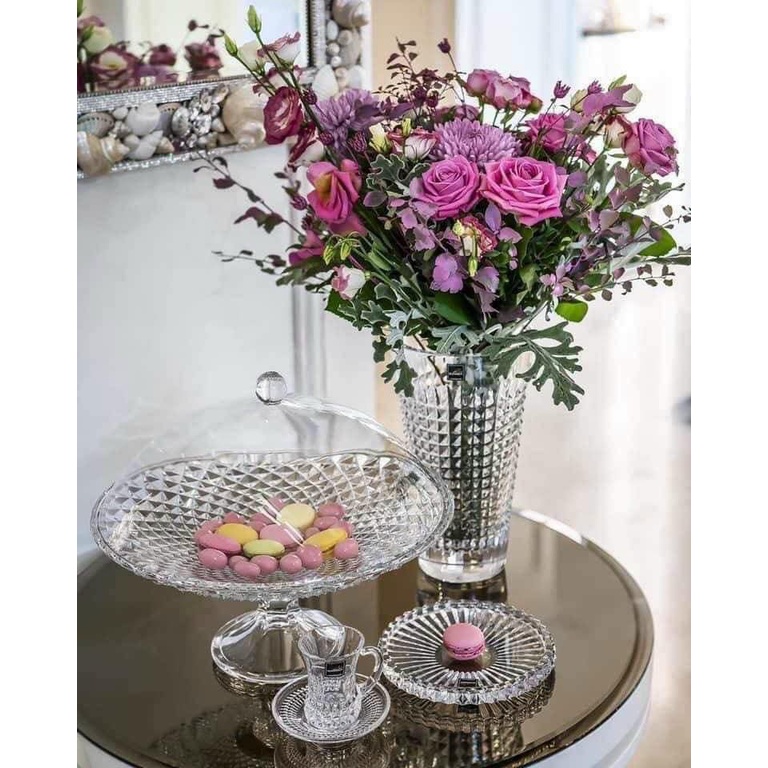 Chân Bồng Phale Cao Cấp Rogaska Diamond Có Nắp ĐK 35cm.- Hàng chính hãng sản xuất tại Séc