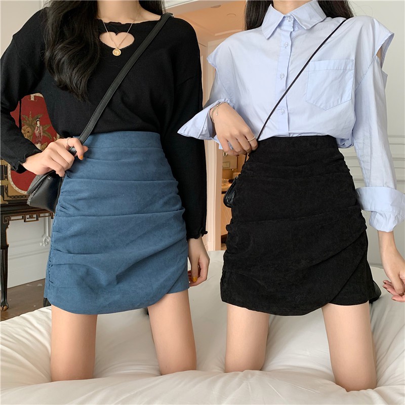 Chân Váy Lưng Cao Màu Đen Thiết Kế Lệch Tà Độc Đáo | BigBuy360 - bigbuy360.vn