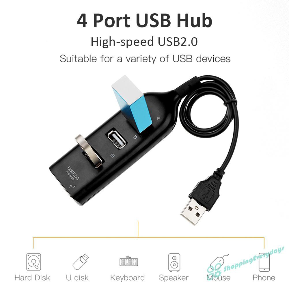 Bộ Chia Usb 2.0 4 Cổng Tốc Độ Cao 5mbps