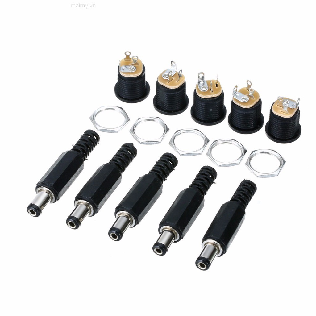 Bộ 10 cặp giác cắm đực + ổ cắm cái 12V 3A bằng nhựa chuyên dụng