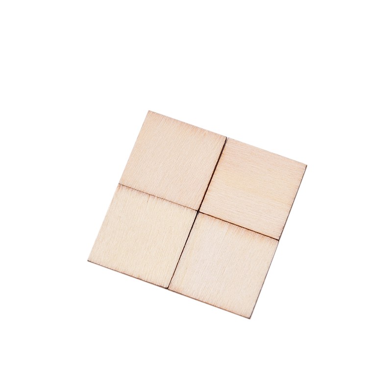 Set 100 Miếng Gỗ Trơn Hình Vuông / Tròn Dùng Để Làm Đồ Trang Trí DIY