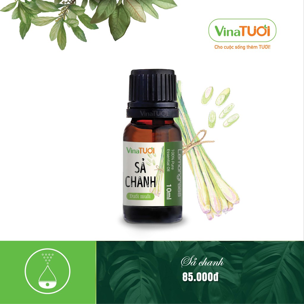 [Đuổi muỗi] Tinh dầu Sả Chanh 10ml (Chọn treo hoặc lọ xông)