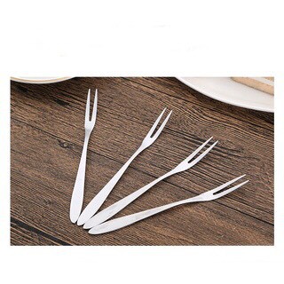 Combo 12 Nĩa/ Dĩa 2 chia bằng inox ăn ốc,hoa quả, trái cây, rau câu cao cấp vệ sinh dễ sử dụng