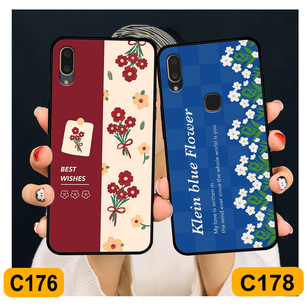 Ốp Vivo V11 / V11i in hình hoa cỏ nhẹ nhàng,họa tiết caro xinh xắn.ốp lưng chống sốc