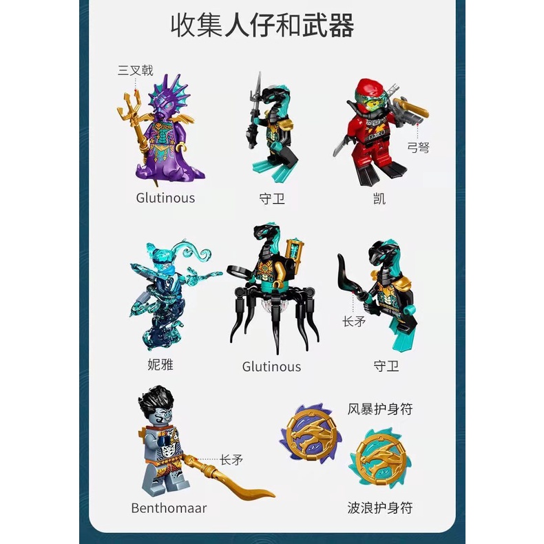 Đồ chơi xếp hình lắp ráp bela ninja 60085 - 1096 chi tiết - bộ sưu tập ninja căn cứ bí mật dưới đại dương