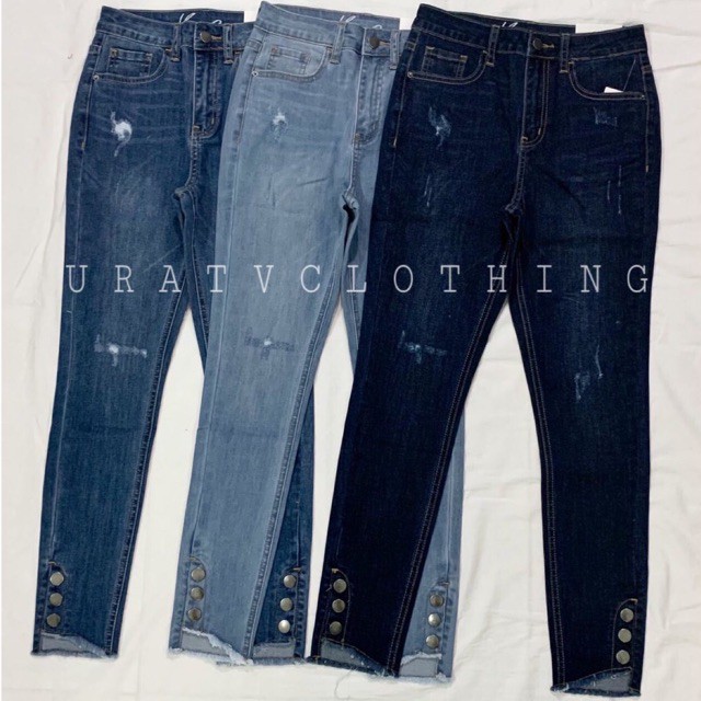[FREESHIP - ẢNH CHÍNH CHỦ] Quần jean SKINNY 9 TẤC RÁCH ống 3 KHUY KAN.CAN